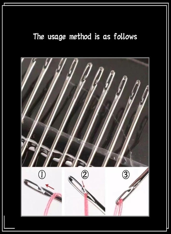 GEMSY مجموعة إبر خياطة ذاتية التلقيم من Gemsy مع علبة خشبية، 30 قطعة، تصميم بفتحة كبيرة - Image 2